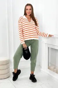 Striped sweater orange
