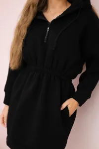 Black insulated dress with hood