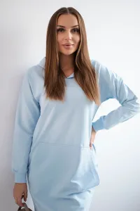 Azure dress with a hood