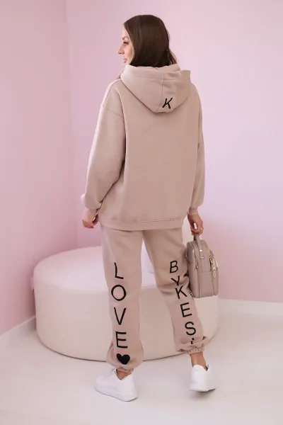 Cotton set with light beige print