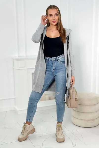 Hoodie with gray melange