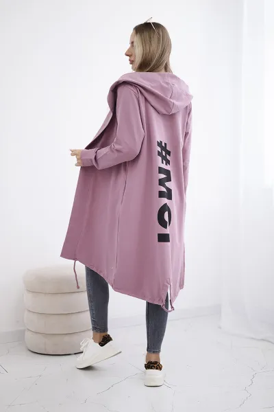 Cardigan with oversize print dark pink
