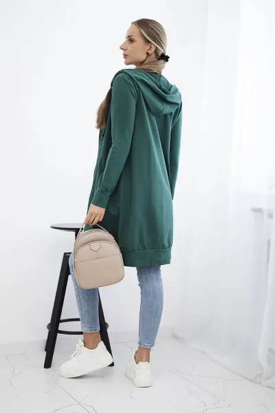Legínovo Béžová mikina s kapucňou Farba: Tmavozelená, Veľkosť: UNI