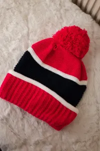 Women's cap Kinga K297 pink neon + navy blue