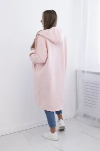 Long insulated sweatshirt powder pink melange