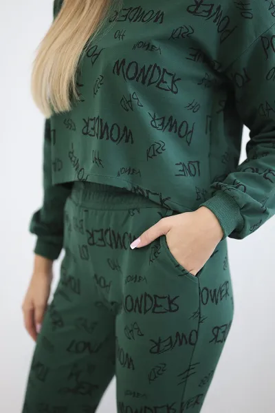 Set with green inscriptions