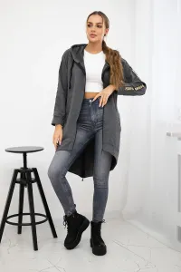 Zip-up sweatshirt in graphite melange back