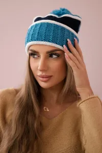 Women's cap Kinga K297 turquoise + navy blue
