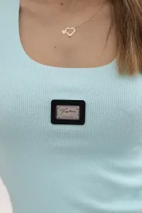 Striped blouse with a metal plate of mint