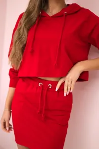 Set of sweatshirt with red skirt