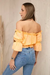 Peach blouse without shoulders