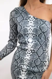 Grey sequin snakeskin dress