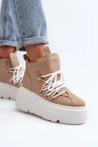 Zazoo 3416 Kožené Dámske Športové Topánky Bežové