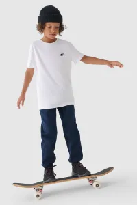 Chlapčenské Casual Hladké Jogger Nohavice 4F Tmavomodré 4FJWMM00TTR