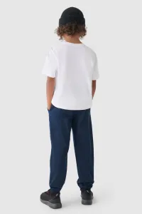 Chlapčenské Casual Hladké Jogger Nohavice 4F Tmavomodré 4FJWMM00TTR