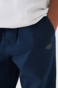 Chlapčenské Casual Hladké Jogger Nohavice 4F Tmavomodré 4FJWMM00TTR