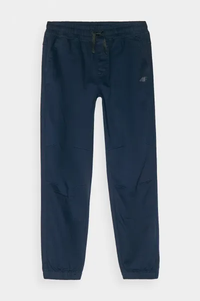 Chlapčenské Casual Hladké Jogger Nohavice 4F Tmavomodré 4FJWMM00TTR