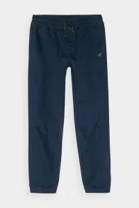 Chlapčenské Casual Hladké Jogger Nohavice 4F Tmavomodré 4FJWMM00TTR