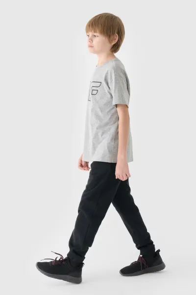Chlapčenské zateplené tepláky 4F JUNIOR TROUSERS-JWAW24TTROM760-20S-DEEP BLACK