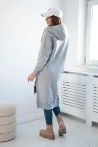 Insulated sweatshirt with slits on the sides in gray color
