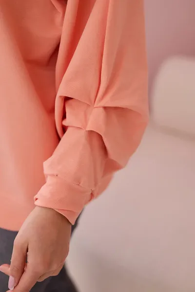 Cotton blouse with apricot bow