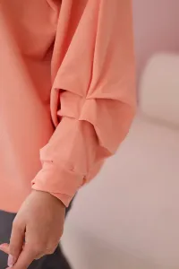 Cotton blouse with apricot bow