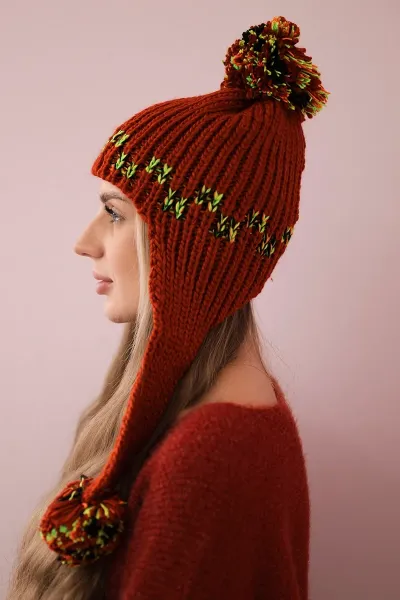 Women's cap with long ears Nadia K321 foxy