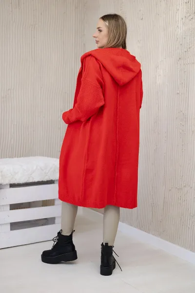 Red hooded sweater