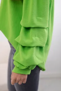 Spanish blouse with decorative sleeves bright green