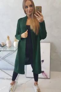 Sweater with batwing sleeve dark green