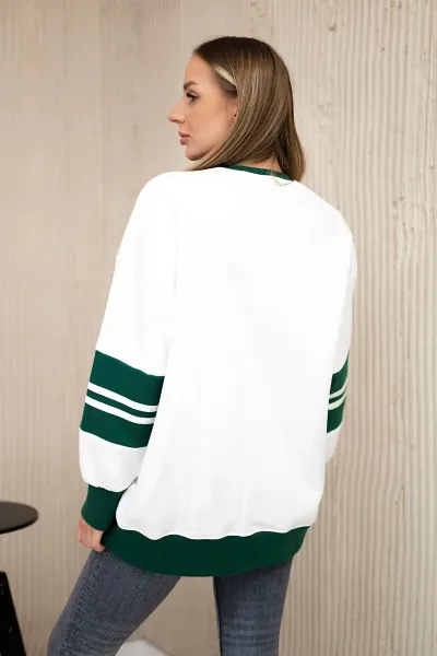 Malibu insulated sweatshirt ecru + dark green