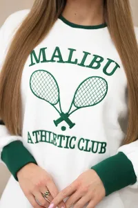 Malibu insulated sweatshirt ecru + dark green
