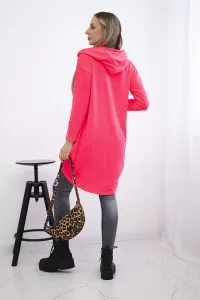 Long-back hoodie pink neon