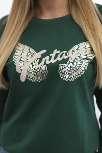 Dark green sweatshirt with print