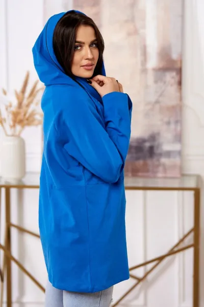 Tunic with zipper on hood Oversize mauve - blue