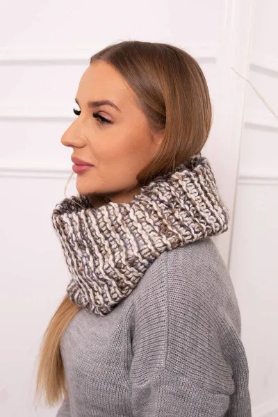 KN16 Women's chimney ecru+mocca