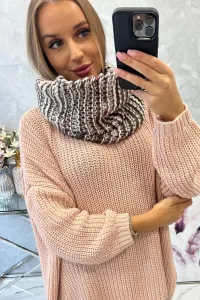 KN16 Women's chimney ecru+mocca