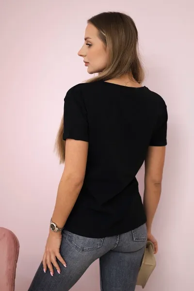 Blouse with Perfect Black print
