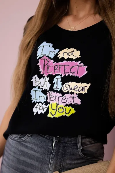Blouse with Perfect Black print