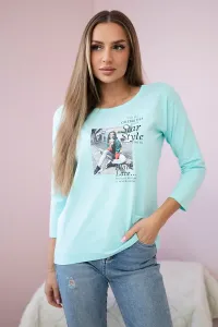 Blouse with Star Style mint print