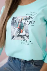 Blouse with Star Style mint print