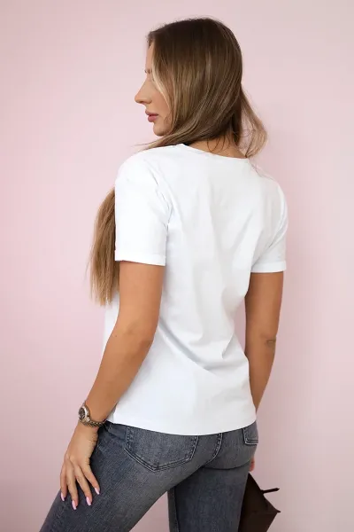 Blouse with Perfect white print