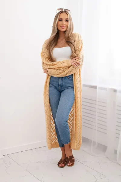 Long cardigan Super KID Mohair peach
