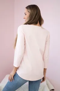 Blouse with Star Style print in powder pink