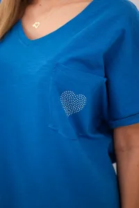 Cotton blouse with pocket jeans