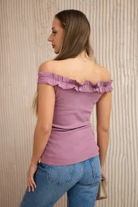 Blouse with pleats over the shoulders dark pink