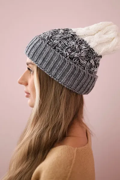 Women's cap Samara K346 gray+black