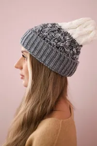 Women's cap Samara K346 gray+black