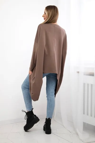 Oversize mocca print blouse