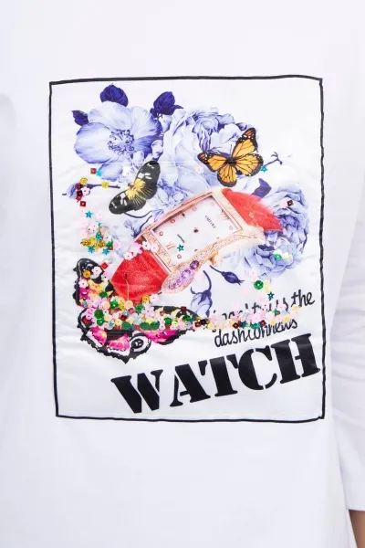 Dress with 3D graphics Watch ecru